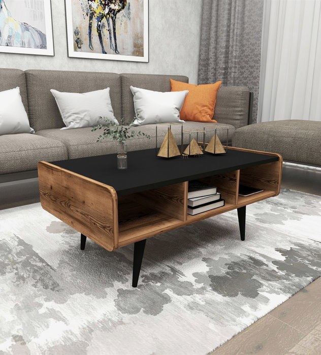 Hanah Home Mesa de Centro Line - Light Walnut